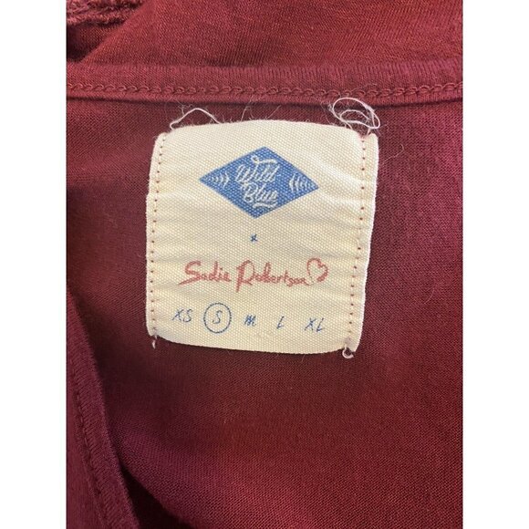 Wild Blue X Sadie Robertson Women’s Burgundy Red Tank Top S Peep Hole - Picture 5 of 7